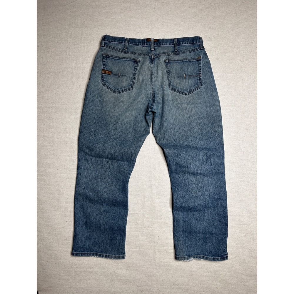 Ariat Rebar M4 Low Rise Boot Cut Jeans Mens 36x30 Whiskering Western Workwear - Picture 9 of 10